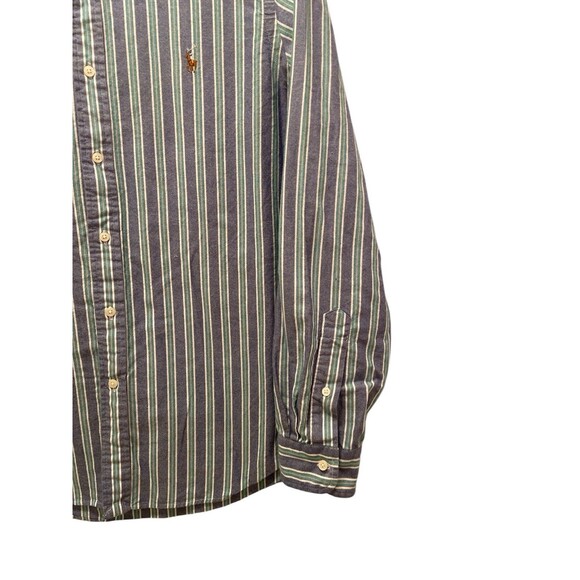 Polo Ralph Lauren Mens Sz L G Logo Cotton Button Down Multicolor Stripe - Picture 4 of 9